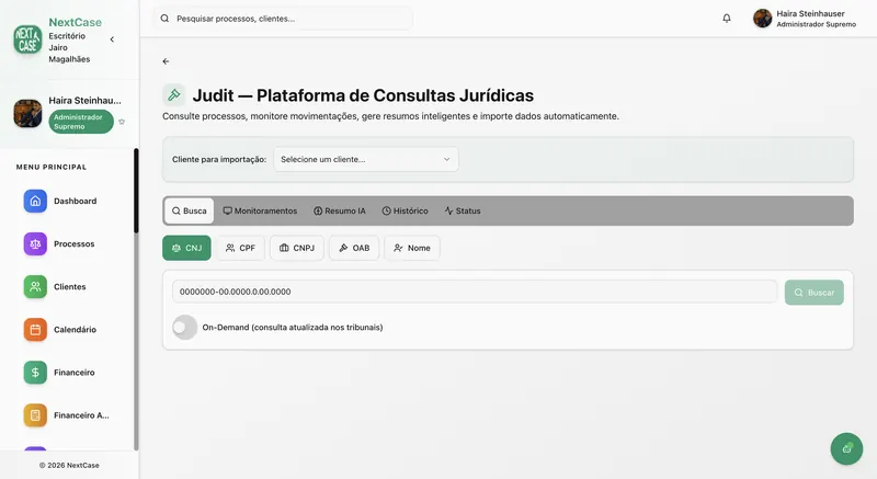 Monitoramento automático de processos nos tribunais com o Next Case